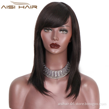 Aisi Hair Natural Black Brazilian Hair Wigs 100% Unprocessed Human Hair Long Straight Wigs For Black Women